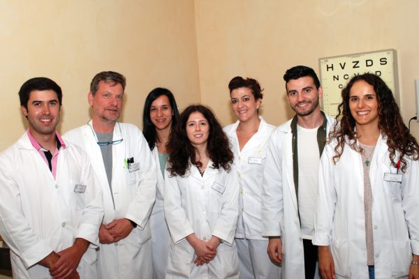 A equipa dos exames de Oftalmologia